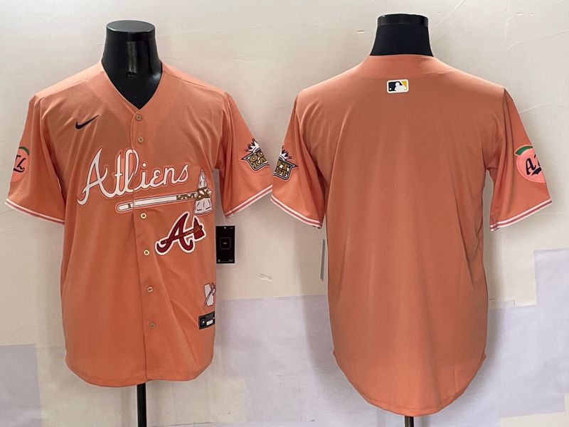 Men Atlanta Braves Blank Orange Five generations Joint Name 2025 Nike MLB Jersey style 4